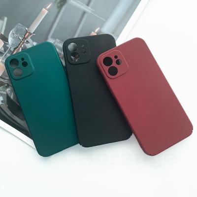 China Shockproof Phone Case For iPhone 12 Soild Color Frosted Mini PC Hard Back Cover No Fingerprint For iPhone 13 12 Case 11 for sale