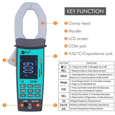 China True ANALYZER ET336 Oscilloscope Clamp Meter Auto Range Relative Value ELECTRICAL WIRING display on LCD can store 100 sets of data oscilloscope for sale