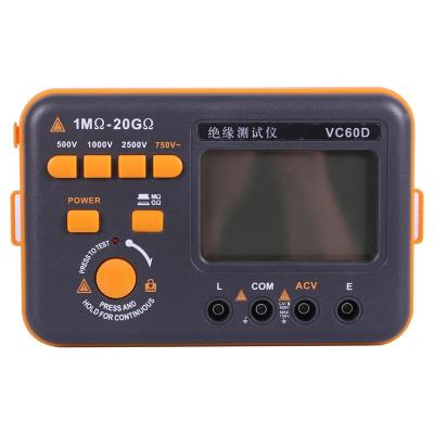 China Factory VC60D Digital LCD megger tester insulation resistance meter ohmmeter voltmeter Megohmmeter VC60D for sale