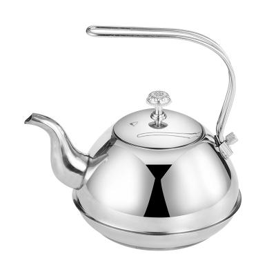 China Sustainable Stainless Steel Teapot Water Pot Coffee Pot Gold And Silver Color Belt Filter Kitchen And Restaurant for sale