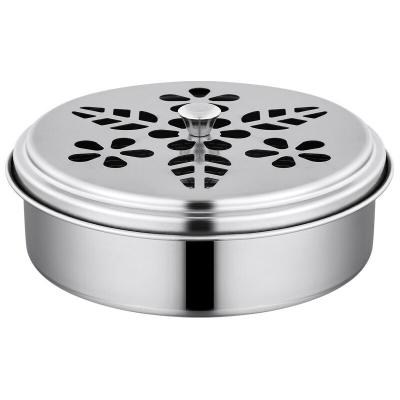 China Disposable Stainless Steel Mosquito Coil Box Around Portable Mosquito Coil Stove Mosquito Coil With Outer Cover Wind Protection for sale