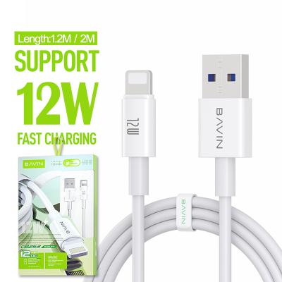 China Fast charging ship best price bavin cb253 12w 2.4A 1.2m multifunctional usb charger cables 2m for iphone for sale