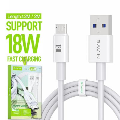 China Bavin cb253 Amazon amazon 1m 1.2m fast charging hot selling android usb charger multifunction cables 2m 1m 1.2m speed micro band usb data cable best for sale