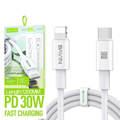 China Wholesale price bavin cb253 amazon fast charging hot selling type c to pin strip usb c palladium charging cable 18w 20w 30w for sale