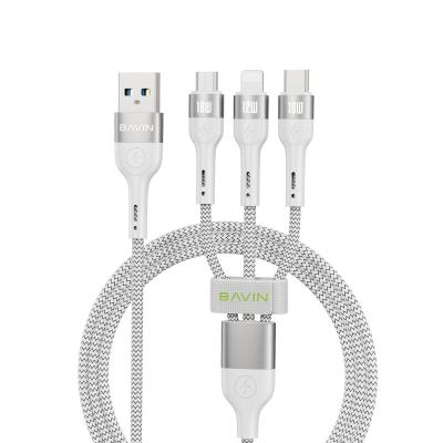 China MP3/MP4 player [2022] BAVIN CB236- 3 in 1 nylon braided USB CABLE micro USB type C for iphone cable for sale