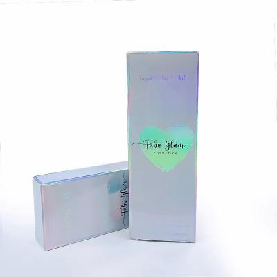 China Custom Logo Cosmetic Box Holographic Packaging Recyclable Eco-friendly Mascara Packaging Paper Box For Mascara for sale