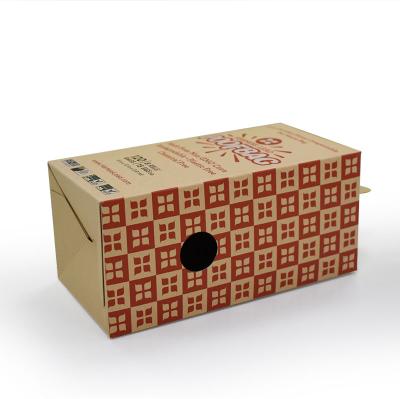 China Eco-Friendly Recyclable Brown Paper Packaging Box Auto Bottom Printing Logo Printing Craft Custom Paper Box With Window for sale