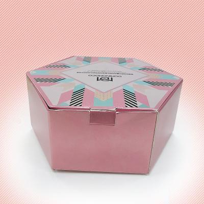 China Recyclable Private Logo Packaging Box Both Sides Printing 400gsm C1S Rigid Paper Hex Box for sale