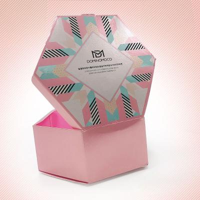 China Recyclable Custom Printing Packaging Box Annotate Lamination Printing C1S Hexagon Rigid Paper Box For Candy for sale