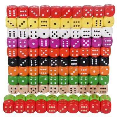 China Eco-Friendly Crafts Material Custom Toy Wooden Bulk Casino Decorative Accessories Rounded Edges Wooden Blocks Carve Math Game 16mm for sale