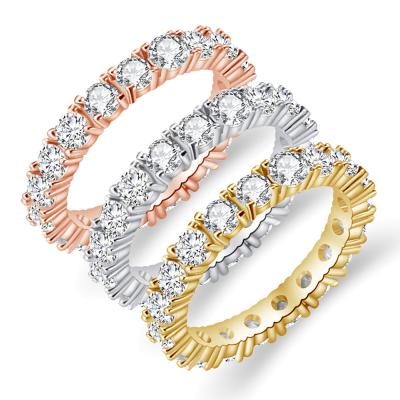 China FASHIONABLE CZ Diamond Zircon Eternity Wedding Band Promise Ring Fine Jewelry for sale