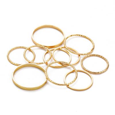 China FASHIONABLE Midi Single Finger Knuckle Band 10pcs Stackable Ring Set Women for sale