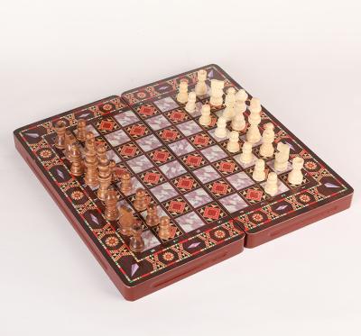 China Eco-friendly material portable luxury folding wooden international board game vintage travel strategy schach chess chess staunton staunton board game set boxes for sale