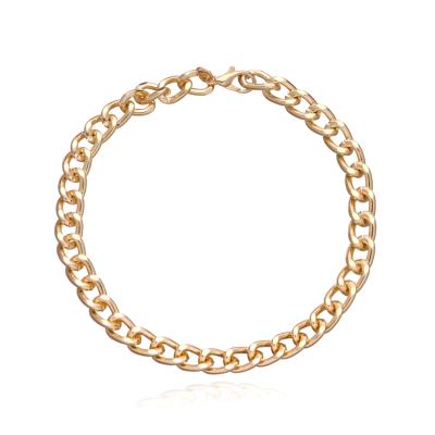 China FASHIONABLE 18K Gold Plated Cuban Link Chain Anklets Foot Jewelry Anklets For Women for sale