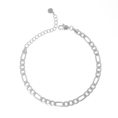 China FASHION Women Fashion Stainless Steel Figaro Cuban Chain Link Adjustable Anklet Chain Bracelet Hypoallergenic Stainless Steel Foot Jewelry for sale