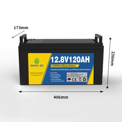 China 12v 80Ah 100Ah 120Ah 150Ah 200Ah lifepo4 battery packs rechargeable lithium ion battery solar powered with PV module 406*173*236 mm for sale