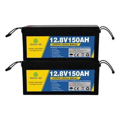 China 12V Lithium Battery Storage Software BMS Control Rechargeable Deep Cycle 12V 150Ah LiFePO4 Battery 522*240*218 mm for sale