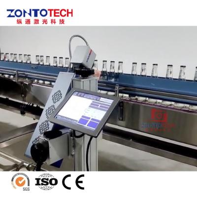 China Air Cooled Laser Print For 20,000 Glass Bottles Per Time Date Coding Marking for sale