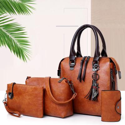 China 2022 fashion factory wholesale 4PCS European and American women's fashion messenger bag set vintage shoulder handbag for sale