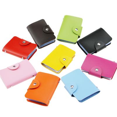 China Fashion Promotional Credit Card Holder PU Cash Bag 24 Slots Wallet Business Card Holders Pockets Pack Bus Bank Credit ID Cards Bag for sale