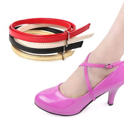 China Ankle Chain Flat Anti-loose Lace High Heel PU Anti Fall Non tie ladjustable shoes straps for sale