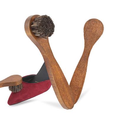 China Durable Horsehair Shoe Polish Brushes Care Clean Daubers Applicators Wooden Shoe Brushes Care Clean Daubers Applicators for sale