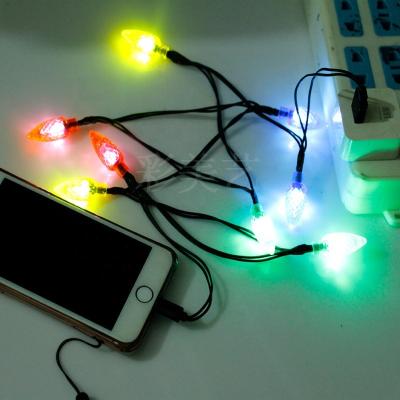 China Android Charging Line LED Bulbs Factory Price Corn Wholesale USB Data Corn USB String Lights Apple Huawei Line LED Bulbs for sale