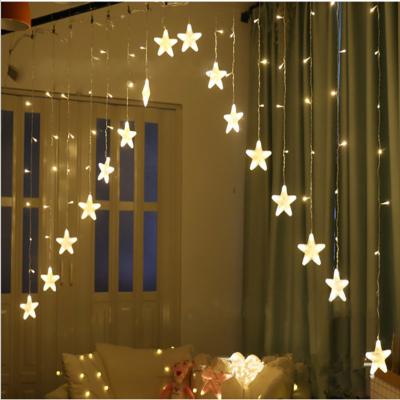 China Factory direct romantic curtain light twinkle star string fairy curtain light bedroom living room decoration led reverse fairy star lights for sale