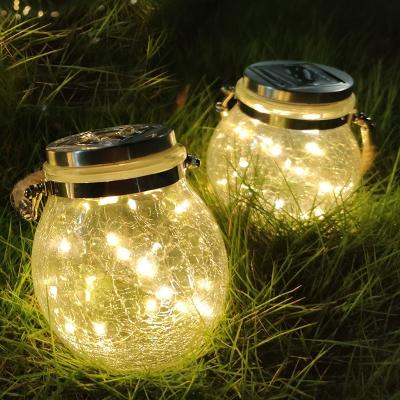 China Cracry Glass Bottle Decoration Lights Hanging Decorative Lights Mason Jar Fairy Lights Outdoor Waterproof Glass Bottle Holiday Hot Selling Solar Powered Cracry Lights for sale