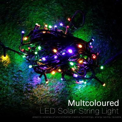 China Solar System Controller Colorful LED Solar Lights String Waterproof Connectable Christmas Decoration Wire LED Rubber String Lights for sale