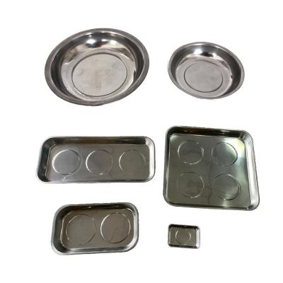 China Round or Rectangular Industrial Magnet Stainless Steel Bowl Shape Magnet Tool Tray Magnetic Plate for sale