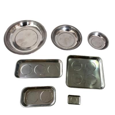 China Customizable Industrial Magnet Screw Metal Tray Dish Magnetic Tray Dish Stainless Steel Bowl For Auto Repair Tool for sale