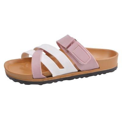 China Fashion Trend Slides Flat Sandals Flip Flops Slippers Women Slippers PVC Sandals Ladies Indoor Outdoor Home Shoes for sale