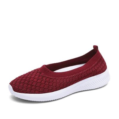 China Cushioning Slip On Ladies Sport Shoes Women Sport Shoes With Breathable Knitting Upper And Flexible Bottom For OEM for sale