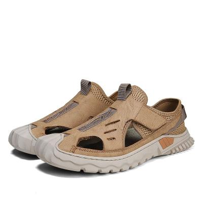 China Deodorization 2022 hot selling outdoor styles lightweight men sandals with leather upper and rubber outsole for OEM for sale