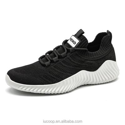 China Cushioning Fashion Cemented Breathable Knitting Men Women Sports Shoes With Lightweight Flexible Bottom For OEM for sale