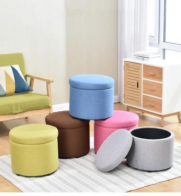 China Modern Soft Cloth Household Dressing Sneak Storage Stool Bench Organizer With Large Storage High Quality Large Space for sale