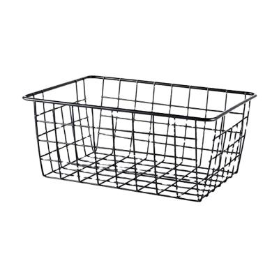 China Yanyi Contemporary Customize Rectangular Metal Wire Rack Storage Basket Organizer Basket With Handles for sale