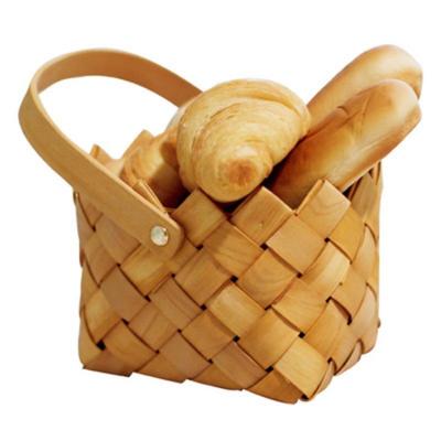 China Factory Customized Fruit Picnic Bread Wood Waste Basket Wooden CLASSIC Storage Vegetable Baskets With Handle for sale