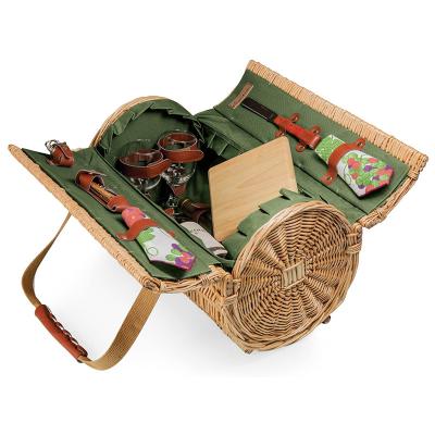 China Willow Storage Picnic Basket Woven Handmade Wholesale Viable Wicker For 2 4 Person Outdoor With Lid Handle for sale