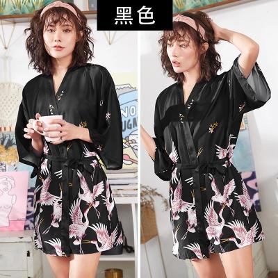 China High Quality Printing Breathable Bridesmaids Long Robes Satin Sandals Gifts Silk Pajamas Design For Wedding for sale