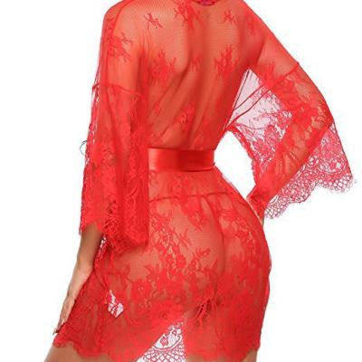 China Hot Selling Lace Long Dress Women's Breathable Underwear Sexy Lingerie Nightgown for sale