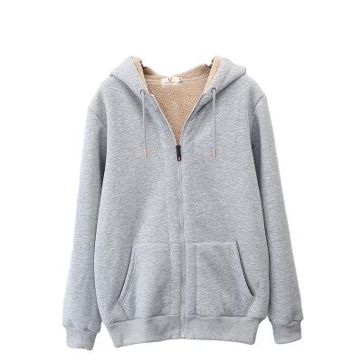 China Custom Logo Breathable Thick Warm Hoodies Oversized Solid Color Full Zip Fleece Hooded Hoodie for sale