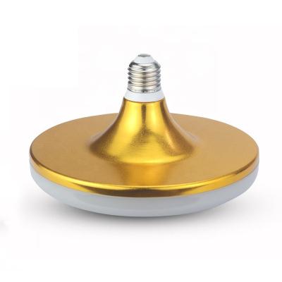 China Residential New Arrival Fashion Shape Golden Ac 85-265v 20w 30w 40w 50w Ufo Led Bulb Light E27 Base Flying Saucer Lamp For Modern Decoration for sale