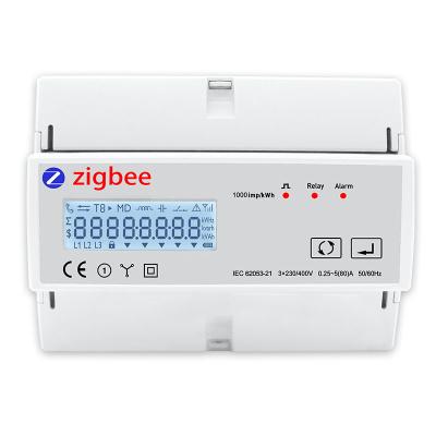 China 80A Electric Consumption Meter Din Rail Voltmeter Volt Amp KWH Frequency 3 Phase Energy Meter Zigbee Energy Monitor Tuya TAC7361C for sale