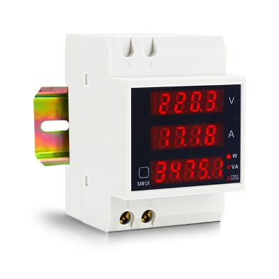 China D52-2048 AC80-300V 200-450V D52-2048 din rail voltmeter ammeter electric power digital display frequency electricity meter for sale