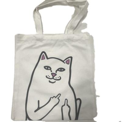 China Fashion Wholesale Blank Canvas Reusable Logo Printed Cotton Cloth Ladies Bag Fashion Canvas Shopping Bag Tote Bags for sale