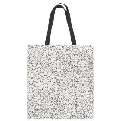 China New White Children's Graffiti Handled Colored Tote Tote Bag Canvas Bag Handbag for sale