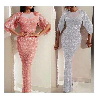 China New Breathable Women Formal Dress Sequins Mermaid Prom Dresses Sweet Even Dress Long Long Dress W0322 for sale