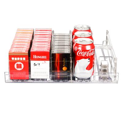 China Transparent Bottle Pusher Shelf Plastic Drink Pusher Bottle Pushers For Coolers for sale